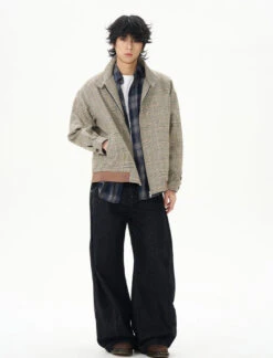 Plaid High Collar Zip Bomber Jacket -Modern Wear Shop O1CN01mIr7nl1r3P5eom3Ff 1124265575