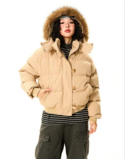 Puffer Bomber Jacket With Detachable Faux Fur Hood -Modern Wear Shop O1CN01mJtVhD1Hvbn8Qnd98 2971280820