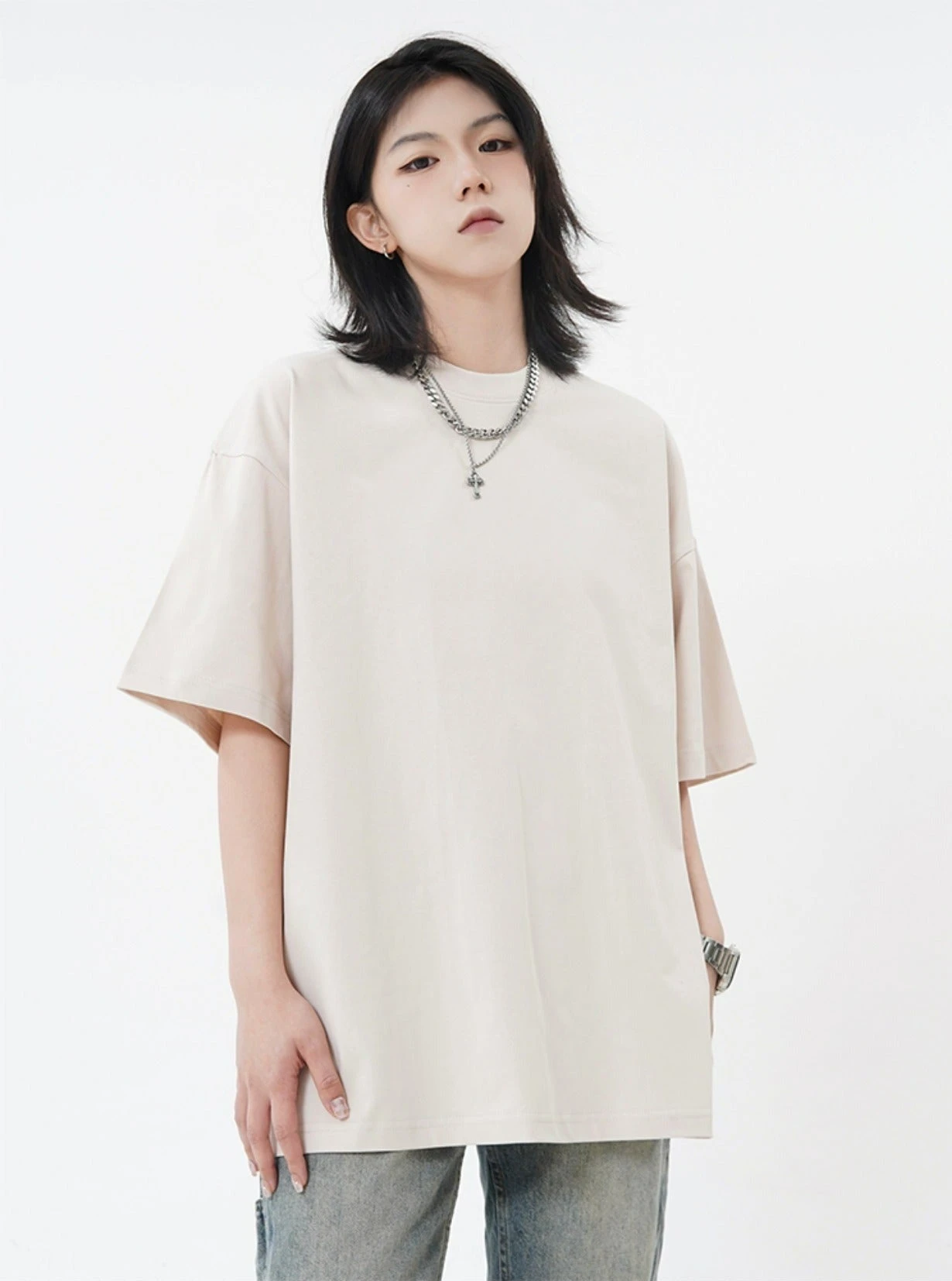 Oversized Plain T-Shirt 7 Oversized Plain T-Shirt - Image 7