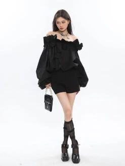Ruffle Off Shoulder Crop Top 23 Ruffle Off Shoulder Crop Top -Modern Wear Shop O1CN01njEWSl1iBnbWnwy3Z 2201256844375
