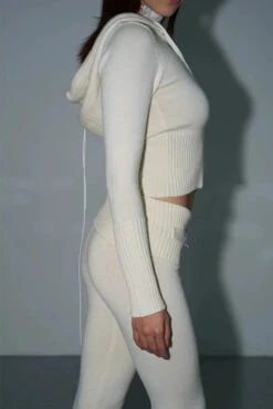 Skinny Ribbed Knit Cropped Hoodie And Lightweight Leggings Co-ord Set -Modern Wear Shop O1CN01njLhzE1LPK90VkpDa 266391291