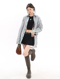 Pinstripe Button Shirt With Shoulder Pads 19 Pinstripe Button Shirt With Shoulder Pads -Modern Wear Shop O1CN01oGxWZc1iBnXvQ7ZBB 2201256844375