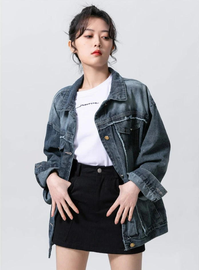 Distressed Faded Denim Jacket 3 Distressed Faded Denim Jacket - Image 3