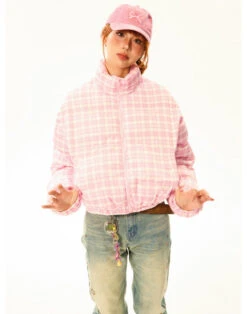 Plaid Quilted High Collar Mid Crop Puffer Jacket 27 Plaid Quilted High Collar Mid Crop Puffer Jacket -Modern Wear Shop O1CN01p7c8161Hvbm4rPMq4 2971280820