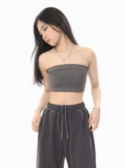 Solid Color Crop Tube Top -Modern Wear Shop O1CN01pC43041wD5LLeIMvv 2215523766273