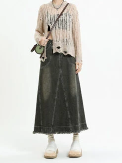 Distressed Hem Faded Denim Midi Skirt 7 Distressed Hem Faded Denim Midi Skirt -Modern Wear Shop O1CN01pZblS81ItbT1Bgaxq 916590951