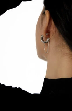 Double Hoop Earrings With Link Chain -Modern Wear Shop O1CN01pqxLKD1NLmDFtCS6v 2298141554
