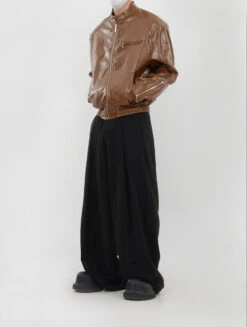 Glossy Bomber Jacket With Zipper Accents -Modern Wear Shop O1CN01pw1Sq91V6gFIkRcDs 2200831732604