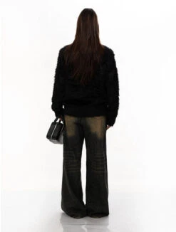 Mock Neck Faux Fur Sweater With Metal Logo Detail -Modern Wear Shop O1CN01q1Ct0e1xG7el2JBsA 3911136415