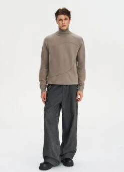 Ribbed Turtleneck Panel-Stitch Sweater -Modern Wear Shop O1CN01rAP2dV2Afr0evpu58 4009778231