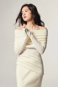 Off-Shoulder Ribbed Knit Layered Long Sleeve Sweater 23 Off-Shoulder Ribbed Knit Layered Long Sleeve Sweater -Modern Wear Shop O1CN01rkoHvl1G1RO36OmBZ 2209932910562