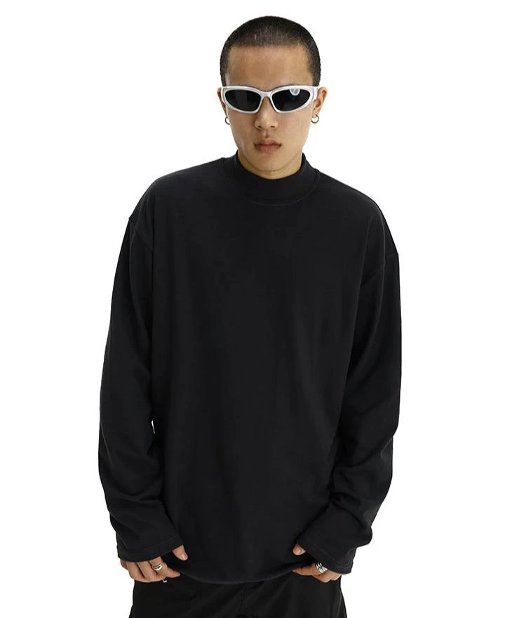 Boxy Mock-Neck Long Sleeve Tee 2 Boxy Mock-Neck Long Sleeve Tee - Image 2