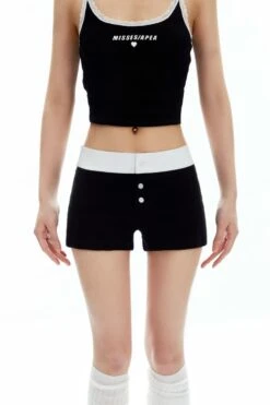 Contrast Waistband Buttoned Terry Shorts -Modern Wear Shop O1CN01sVWrB42NBFUKtYOo0 2200576249924