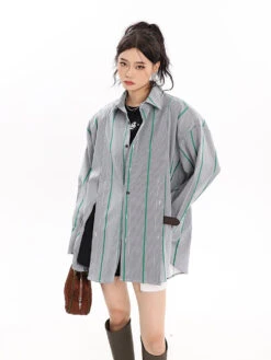 Pinstripe Button Shirt With Shoulder Pads 17 Pinstripe Button Shirt With Shoulder Pads -Modern Wear Shop O1CN01t3qie01iBnXyVWibt 2201256844375