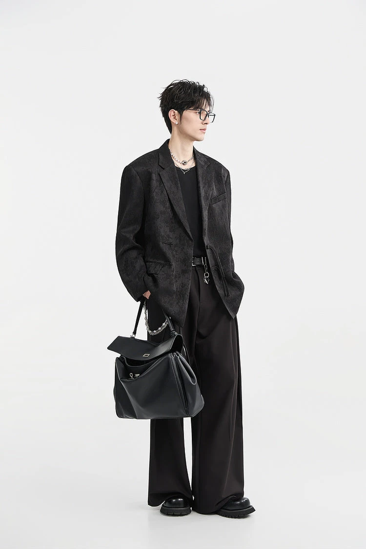 Textured Floral Pattern Single-Breasted Blazer 11 Textured Floral Pattern Single-Breasted Blazer - Image 11