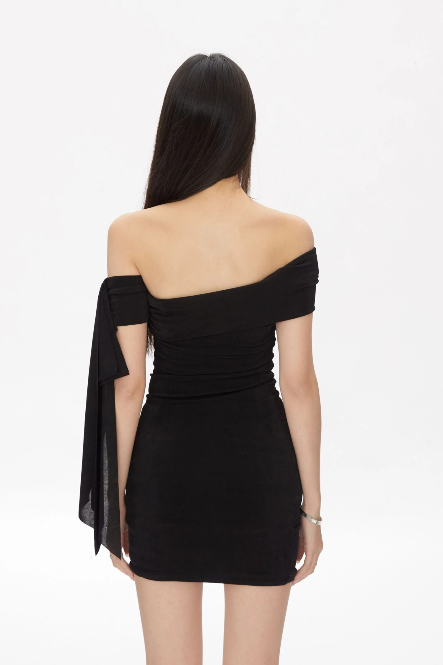 Ruched Off Shoulder Bodycon Mini Dress 12 Ruched Off Shoulder Bodycon Mini Dress - Image 12