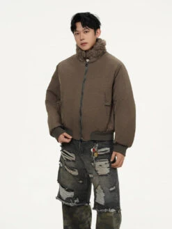 Sherpa Collar Bomber Jacket With Snap Button Pockets 11 Sherpa Collar Bomber Jacket With Snap Button Pockets -Modern Wear Shop O1CN01vhiEqP27AlIXwSXSR 2251427757