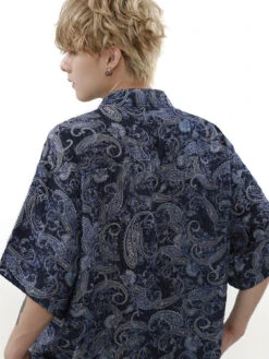 Paisley Print Short Sleeve Button Shirt With Flap Chest Pockets -Modern Wear Shop O1CN01wv2cMM1VQpk3UNYAi 2434502648
