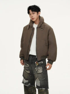 Sherpa Collar Bomber Jacket With Snap Button Pockets 12 Sherpa Collar Bomber Jacket With Snap Button Pockets -Modern Wear Shop O1CN01xxnhBI27AlIYq7KQU 2251427757