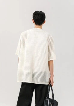 Sheer Open Knit Button-Up Short Sleeve Shirt 22 Sheer Open Knit Button-Up Short Sleeve Shirt -Modern Wear Shop O1CN01y6R3aj1waRlSifbOp 2214295046324