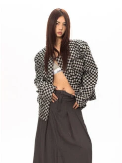 Checker Oversized Zip Jacket With Zip Pockets -Modern Wear Shop O1CN01yntwQI1xG7Zkc2aNZ 3911136415