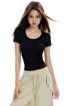 Ribbed Crew Neck Short Sleeve Baby Tee -Modern Wear Shop O1CN01yooqR02NBFVx75B2s 2200576249924