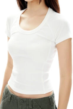 Ribbed Crew Neck Short Sleeve Baby Tee -Modern Wear Shop O1CN01z53DIA2NBFVxMmkmG 2200576249924