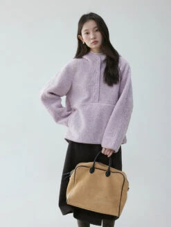 Shearling High Collar Half Button Sweater -Modern Wear Shop O1CN01zeSdr11W4Dr7JsD8U 2187252734