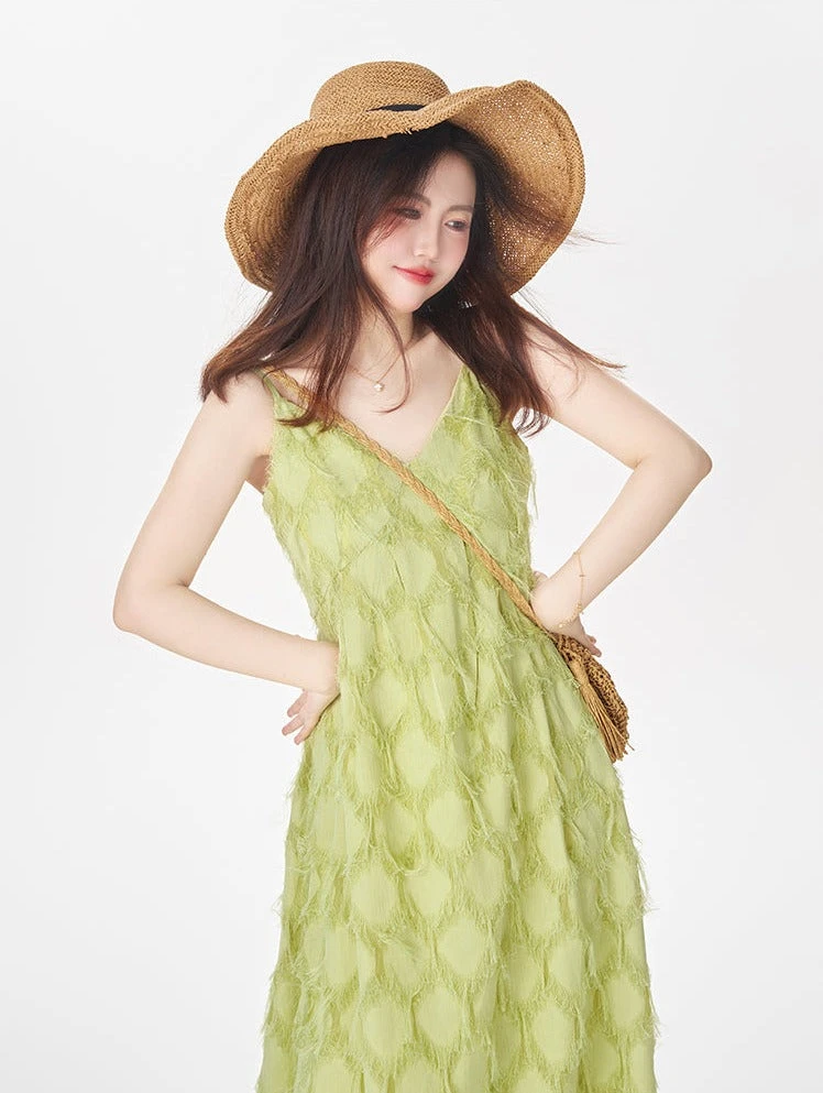 Textured Spaghetti Strap Midi Dress 12 Textured Spaghetti Strap Midi Dress - Image 12