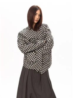 Checker Oversized Zip Jacket With Zip Pockets -Modern Wear Shop O1CN01zlheUB1xG7ZmOzv3g 3911136415