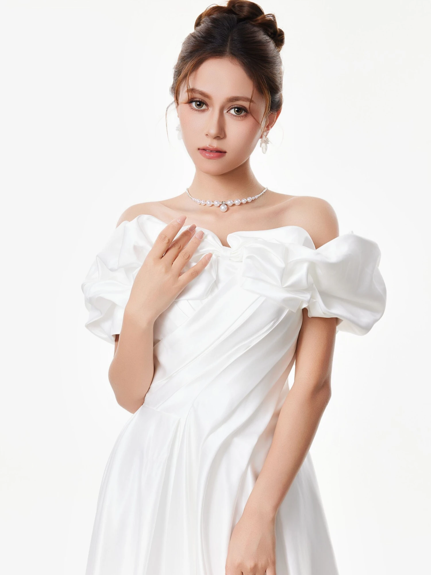 Off Shoulder Ruffle Gown With Floral Detail 8 Off Shoulder Ruffle Gown With Floral Detail - Image 8