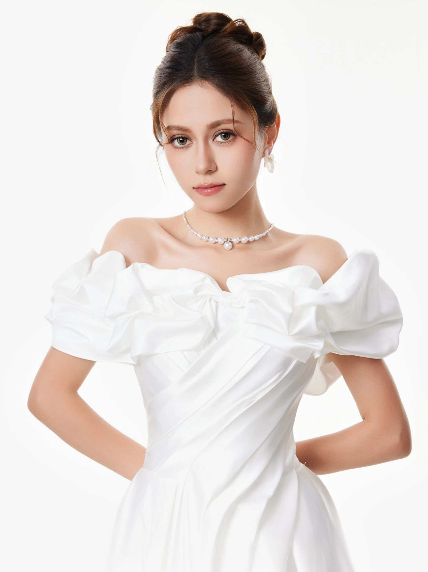 Off Shoulder Ruffle Gown With Floral Detail 2 Off Shoulder Ruffle Gown With Floral Detail - Image 2