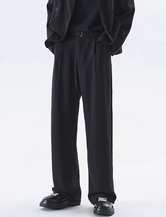 Wide Leg Tailored Lightweight Trousers With Belt Detail 1 Wide Leg Tailored Lightweight Trousers With Belt Detail