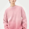 Ribbed Crew Neck Ombre Sweater