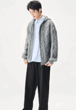 Cable Knit Hooded Zip Jacket With Pockets -Modern Wear Shop Screenshot2024 09 11130902
