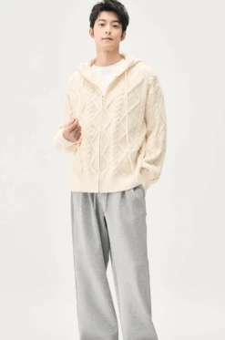 Cable Knit Hooded Zip Jacket With Pockets -Modern Wear Shop Screenshot2024 09 11131042