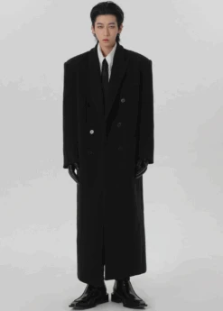 Boxy Longline Double-Breasted Coat