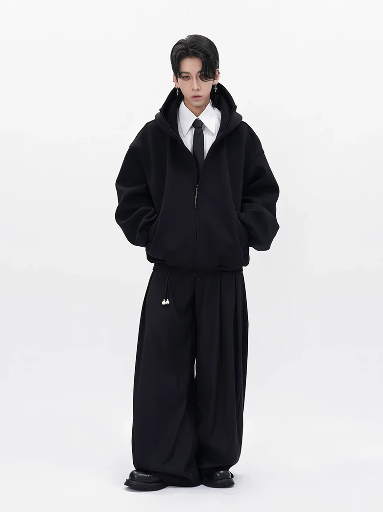 Oversized High Collar Zip-Up Hoodie Jacket 16 Oversized High Collar Zip-Up Hoodie Jacket - Image 16