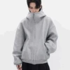 Oversized High Collar Zip-Up Hoodie Jacket