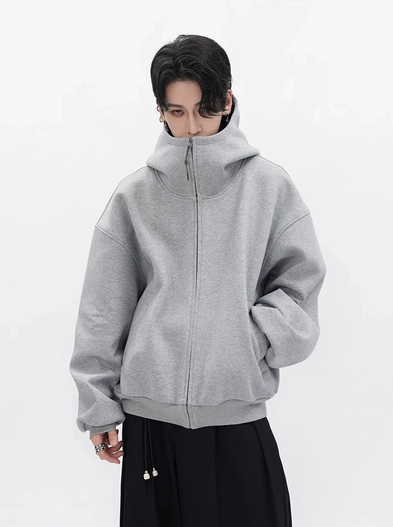 Oversized High Collar Zip-Up Hoodie Jacket 1 Oversized High Collar Zip-Up Hoodie Jacket