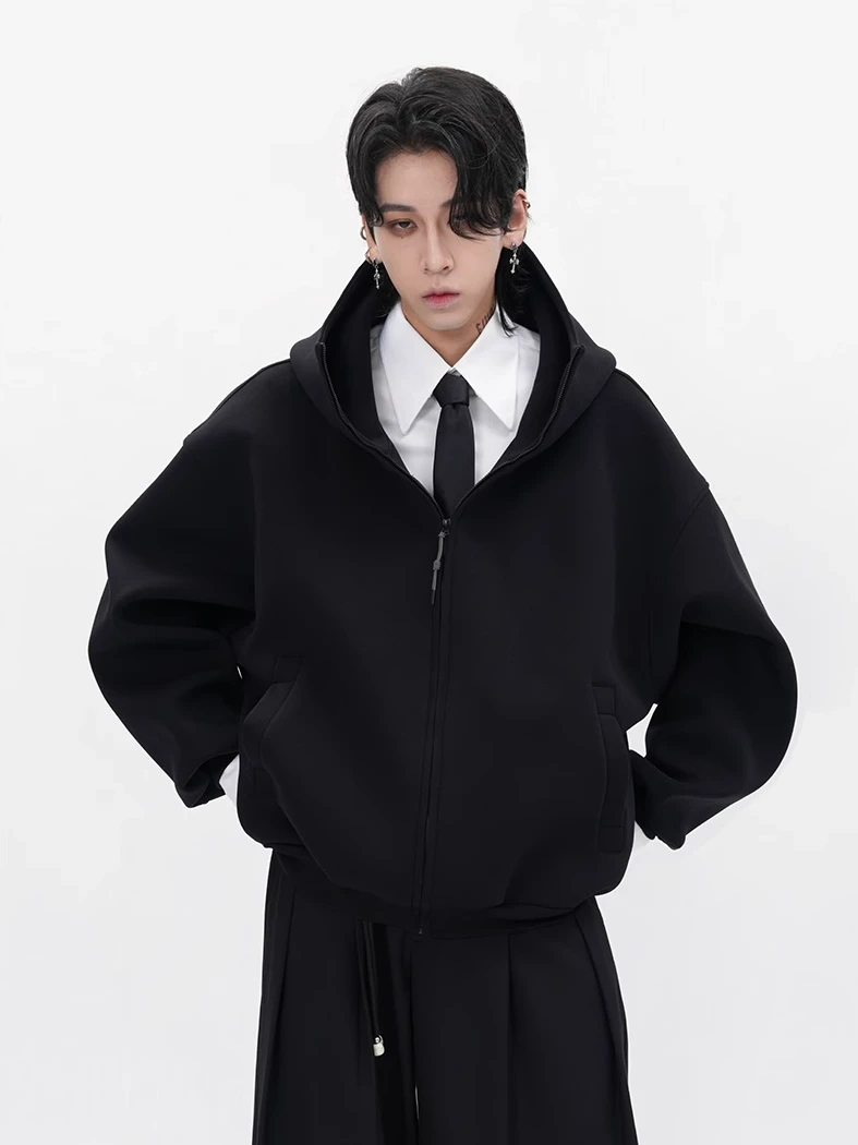 Oversized High Collar Zip-Up Hoodie Jacket 11 Oversized High Collar Zip-Up Hoodie Jacket - Image 11