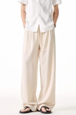 Wide Leg Elastic Waist Drawstring Pants