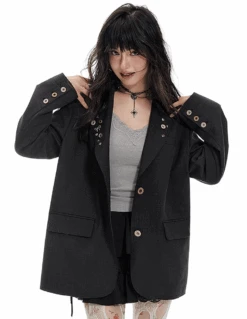 Oversized Button Detail Blazer With Notched Lapel -Modern Wear Shop Screenshot2025 05 17005910