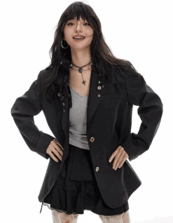 Oversized Button Detail Blazer With Notched Lapel -Modern Wear Shop Screenshot2025 05 17005953