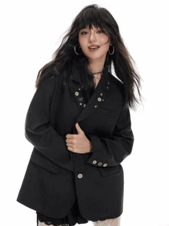 Oversized Button Detail Blazer With Notched Lapel -Modern Wear Shop Screenshot2025 05 17010002