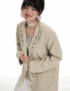 Oversized Button Detail Blazer With Notched Lapel -Modern Wear Shop Screenshot2025 05 17010057