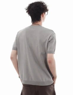 Cable-Knit Detail Ribbed Trim Short Sleeve Top -Modern Wear Shop Screenshot2025 05 26045018