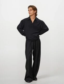 Oversized Long Sleeve V-Neck Polo Top -Modern Wear Shop Screenshot2025 06 19171955