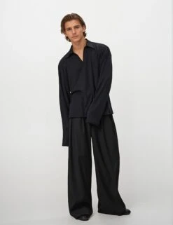 Oversized Long Sleeve V-Neck Polo Top -Modern Wear Shop Screenshot2025 06 19172018