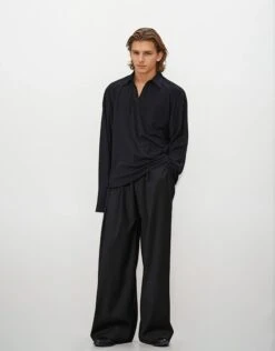 Oversized Long Sleeve V-Neck Polo Top -Modern Wear Shop Screenshot2025 06 19172029